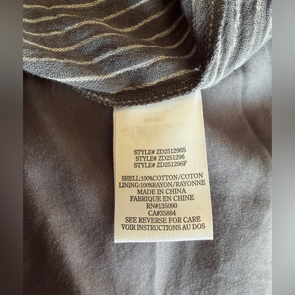 Z Supply Balos Striped Maxi Dress Supernova Gauzy Charcoal White Women’s Medium - Picture 11 of 13